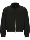 Helmut Lang Layered Silk Bomber Jacket In Black