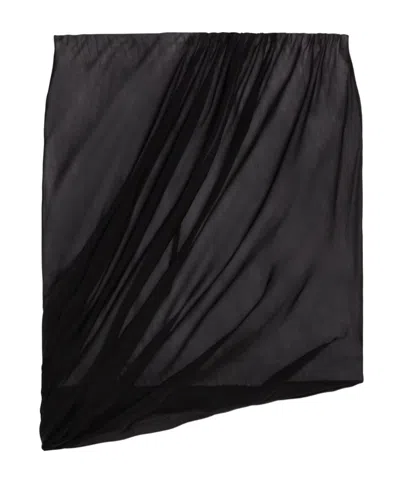 Helmut Lang Layered Silk Miniskirt In Black