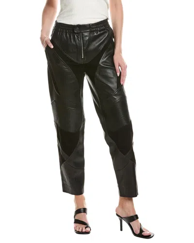 Helmut Lang Leather & Suede Bmx Pant In Black