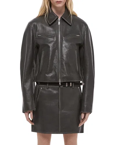 Helmut Lang Leather Biker Jacket In Black