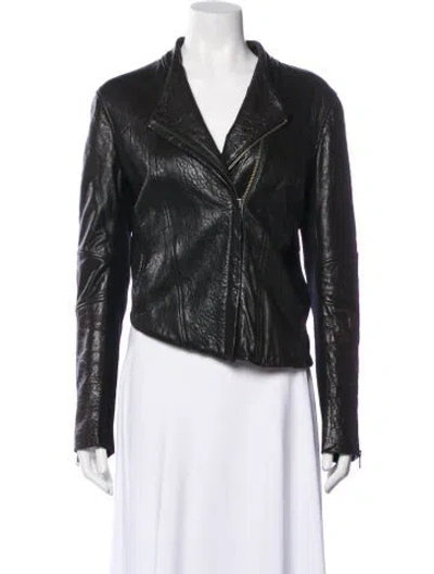 Pre-owned Helmut Lang Leather Biker Jacket In Black