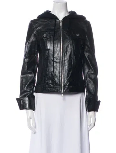 Pre-owned Helmut Lang Leather Biker Jacket In Black