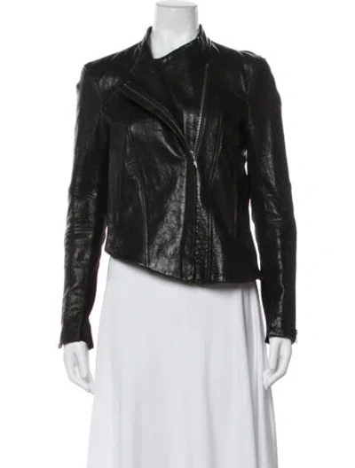 Pre-owned Helmut Lang Leather Biker Jacket In Black