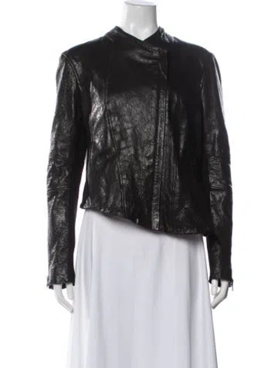 Pre-owned Helmut Lang Leather Biker Jacket In Black