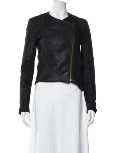 Pre-owned Helmut Lang Leather Biker Jacket In Black