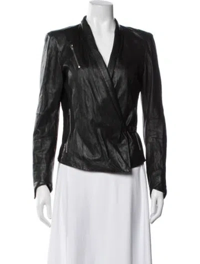 Pre-owned Helmut Lang Leather Biker Jacket In Black