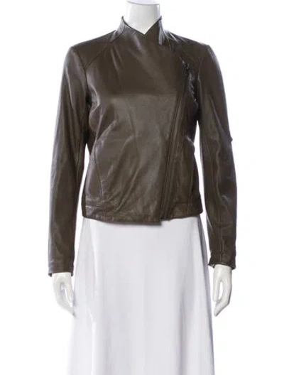 Pre-owned Helmut Lang Leather Biker Jacket In Brown