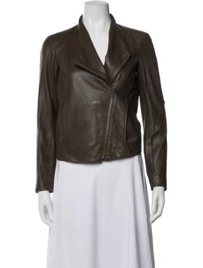 Pre-owned Helmut Lang Leather Biker Jacket In Brown