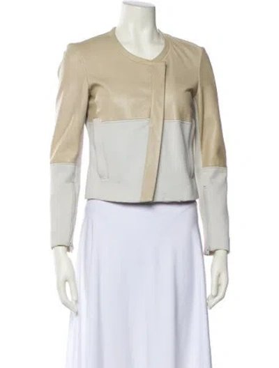 Pre-owned Helmut Lang Leather Biker Jacket In Silver