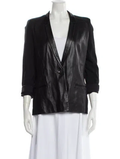 Pre-owned Helmut Lang Leather Blazer In Black