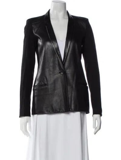 Pre-owned Helmut Lang Leather Blazer In Black
