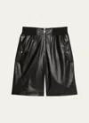 Helmut Lang Women's Leather Bomber Shorts In Black
