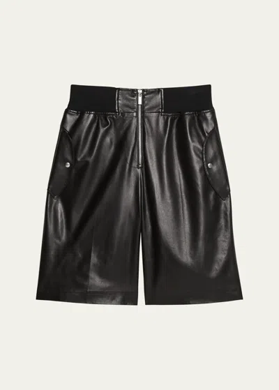 HELMUT LANG LEATHER BOMBER SHORTS