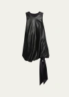 Helmut Lang Women's Leather Blouson & Tie-hem Sleeveless Minidress In Blk