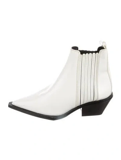 Pre-owned Helmut Lang Leather Chelsea Boots In White