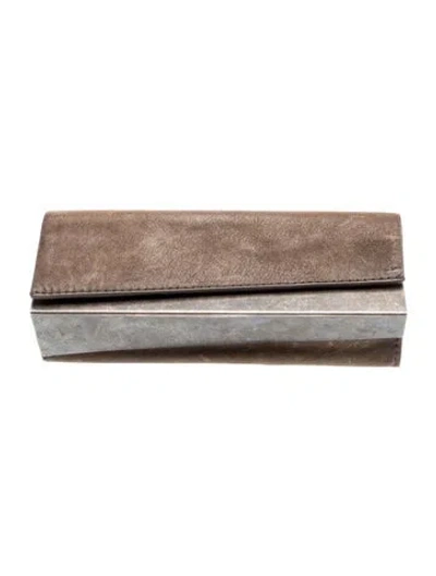 Pre-owned Helmut Lang Leather Clutch In Brown