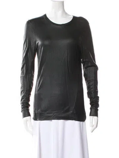 Pre-owned Helmut Lang Leather Crew Neck Sweatshirt In Gray