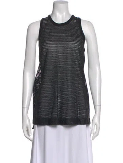 Pre-owned Helmut Lang Leather Crew Neck Top In Black