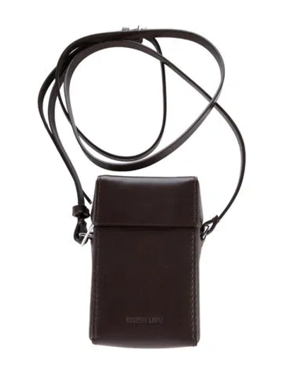 Pre-owned Helmut Lang Leather Crossbody Case In Brown