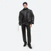 HELMUT LANG LEATHER HOODIE SHIRT