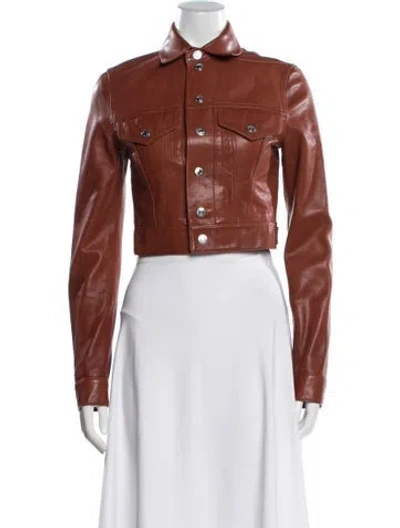 Pre-owned Helmut Lang Leather Jacket In Brown