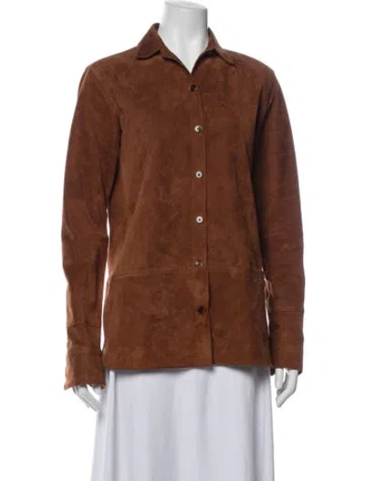 Pre-owned Helmut Lang Leather Jacket In Brown