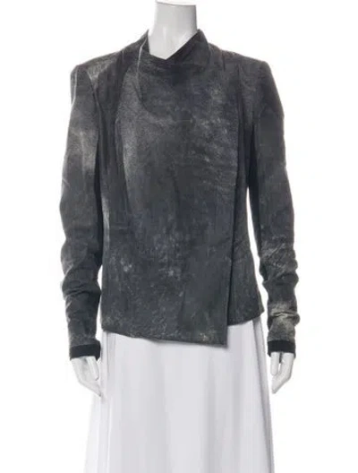 Pre-owned Helmut Lang Leather Jacket In Grey