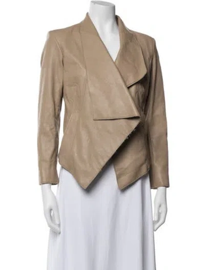 Pre-owned Helmut Lang Leather Jacket In Neutrals