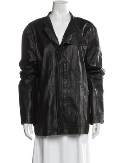 Pre-owned Helmut Lang Leather Jacket W/ Tags In Black