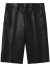 Helmut Lang Leather Knee-length Shorts In Black