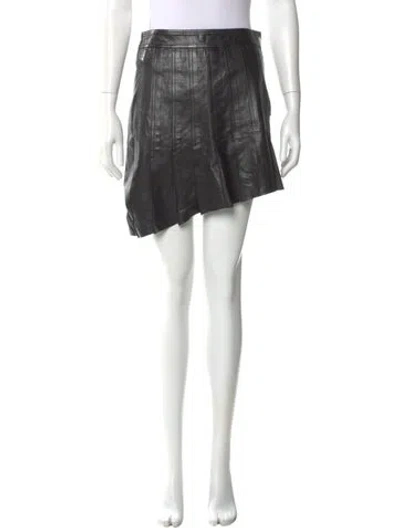 Pre-owned Helmut Lang Leather Knee-length Skirt In Black