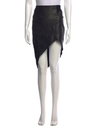 Pre-owned Helmut Lang Leather Knee-length Skirt In Black