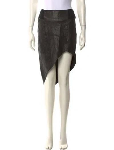 Pre-owned Helmut Lang Leather Knee-length Skirt In Black
