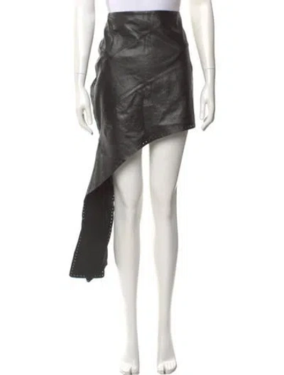 Pre-owned Helmut Lang Leather Knee-length Skirt In Black