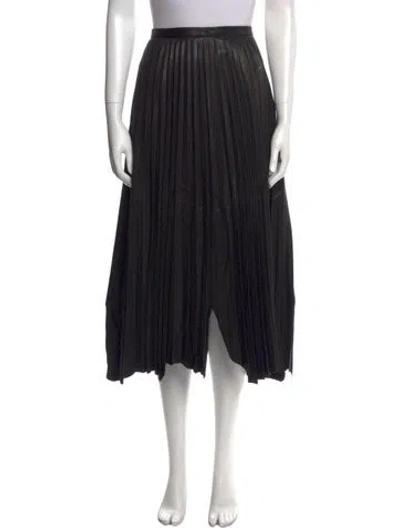 Pre-owned Helmut Lang Leather Midi Length Skirt In Black