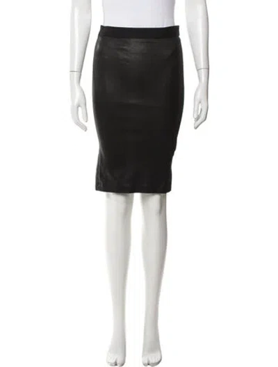Pre-owned Helmut Lang Leather Midi Length Skirt In Black