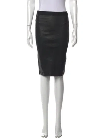 Pre-owned Helmut Lang Leather Midi Length Skirt In Black