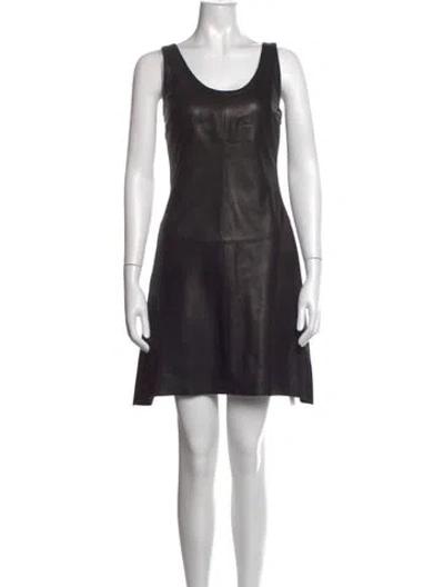 Pre-owned Helmut Lang Leather Mini Dress In Black