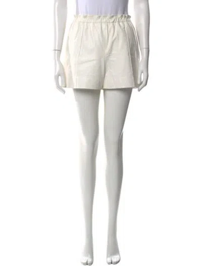 Pre-owned Helmut Lang Leather Mini Shorts In Neutral