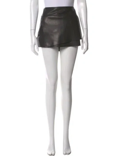 Pre-owned Helmut Lang Leather Mini Skirt In Black