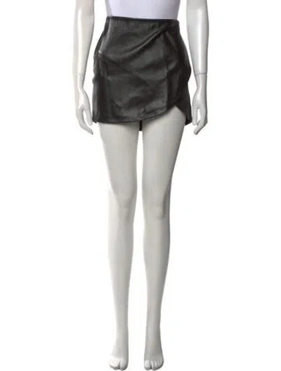Pre-owned Helmut Lang Leather Mini Skirt In Black
