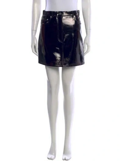 Pre-owned Helmut Lang Leather Mini Skirt In Black