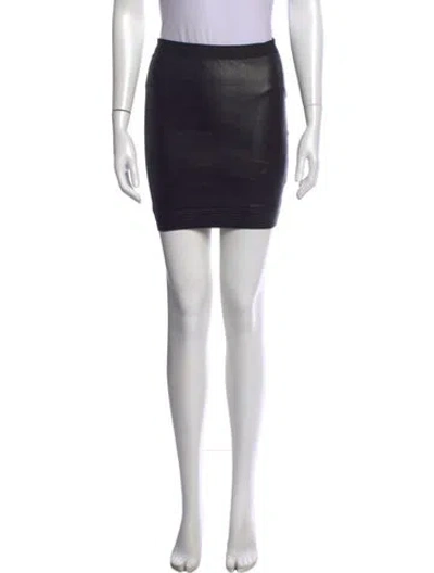 Pre-owned Helmut Lang Leather Mini Skirt In Black