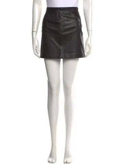 Pre-owned Helmut Lang Leather Mini Skirt In Black