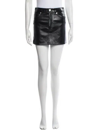 Pre-owned Helmut Lang Leather Mini Skirt In Black