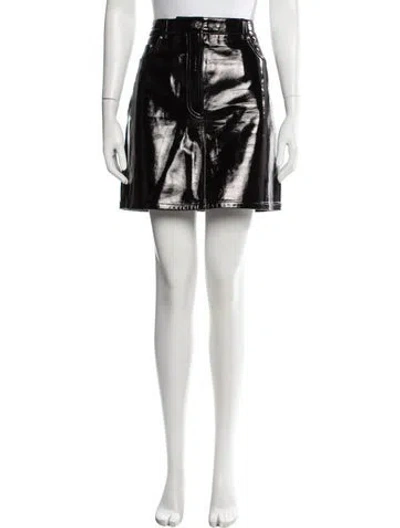 Pre-owned Helmut Lang Leather Mini Skirt In Black