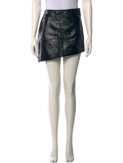 Pre-owned Helmut Lang Leather Mini Skirt In Neutral