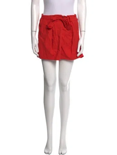 Pre-owned Helmut Lang Leather Mini Skirt In Orange