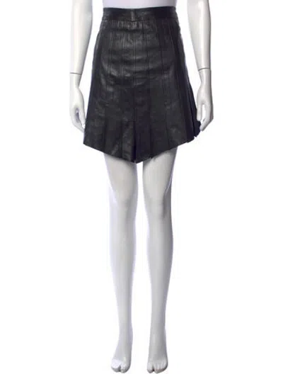 Pre-owned Helmut Lang Leather Mini Skirt W/ Tags In Black