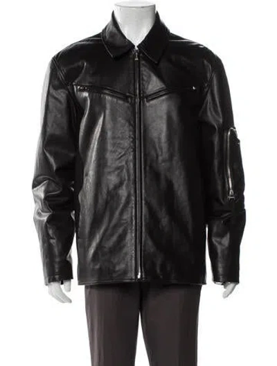 Pre-owned Helmut Lang Leather Moto Jacket In Black